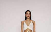 Halo Draped Satin Top — Sidera Paris