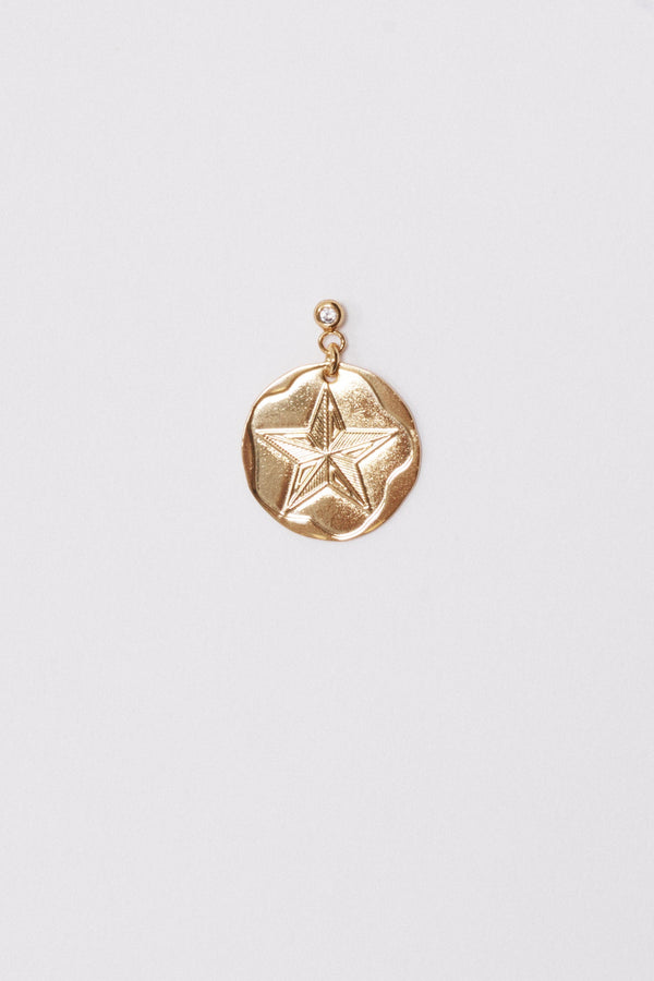Sigil Coin Charm Earrings — Star, Sun, Moon — Sidera Paris