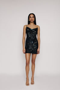 Selene Layered Drape Dress — Sidera Paris