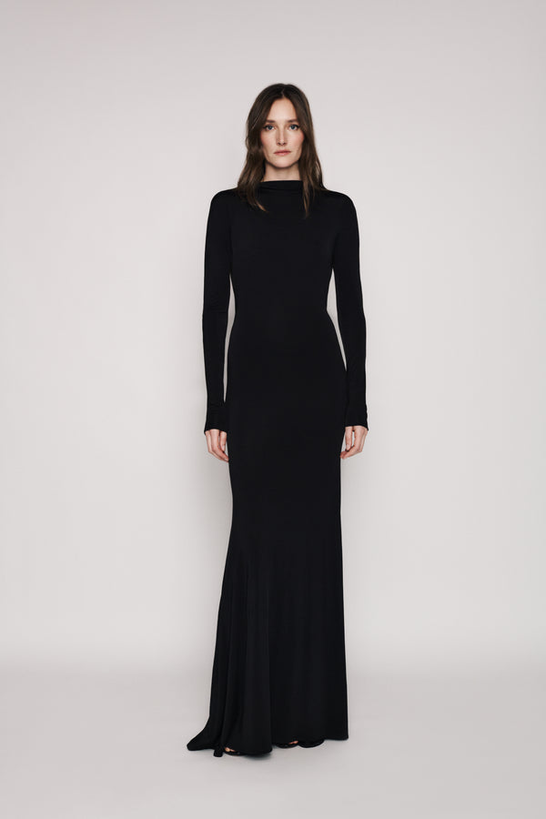 Rhea Long Sleeve Backless Gown — Sidera Paris