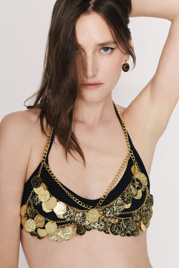Chain Bra With Coin Charms