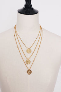 Pilgrim Triple Chain Coin Necklace — Sidera Paris